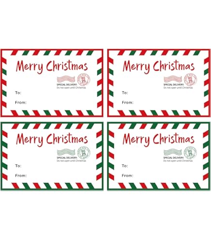 CHANGAR Etiquetas Adhesivas De Regalo De Navidad, Etiquetas Autoadhesivas Para Regalos De Navidad (250 Unidades, 2.95 X 1.96 Pulgadas