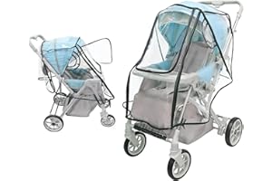 Stroller Rain Cover, All Seasons Protection for Walking, Camping, Universal Baby Travel Gear, Transparent Stroller Poncho, Baby Stroller Weather Shield for Outdoor Protection from Rain, Snow, Wind & Dust
