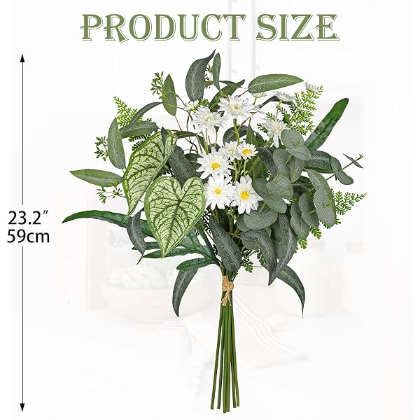 ARTIFICIAL GREENERY STEMS BOX SET, 5 KINDS MIXED EUCALYPTUS LEAVES SILVER DOLLAR FERN MONSTERA LEAF FAUX PLANTS AND FLOWERS FOR DIY BOUQUETS WEDDING FLORAL ARRANGEMENTS TABLE CENTERPIECES VASE DECOR
