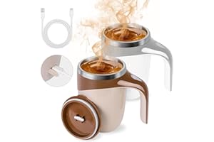 BAUFIX Self Stirring Coffee Mug, 2025 New Automatic Magnetic Stirring Coffee Mug, Magnetic Coffee Stirrer Mug for Milk, Rechargeable Coffee Mug Electric Mixing Cup for Coffee Milk Tea (2, White+coffee)