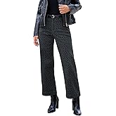 luvamia Wide Leg Jeans Woman Trendy High Waisted Leopard Cheetah Print Ankle Length Stretchy Denim Pants with Pockets