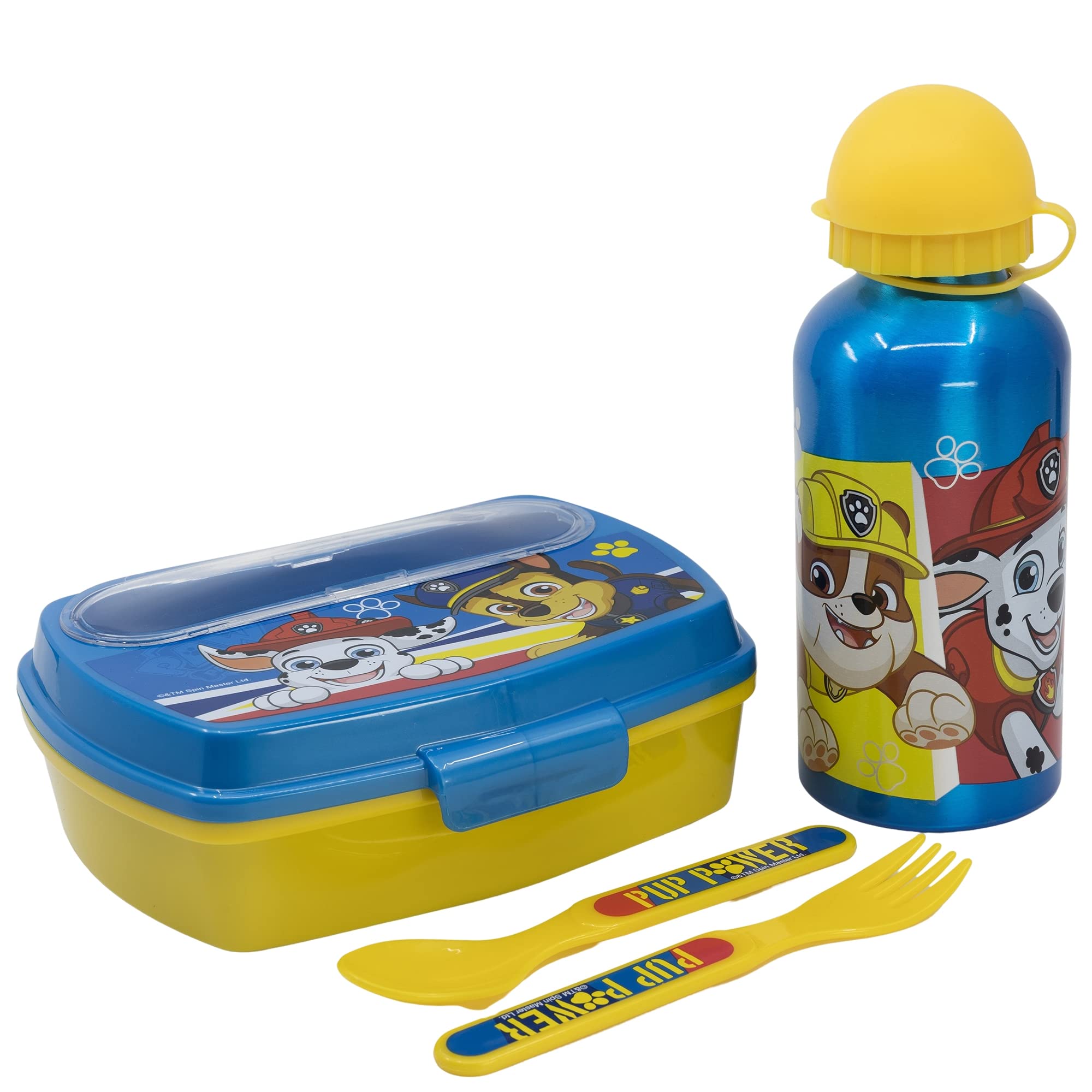 Paw Patrol 400 ml Aluminium Bottle and Lunch Box with Cutlery