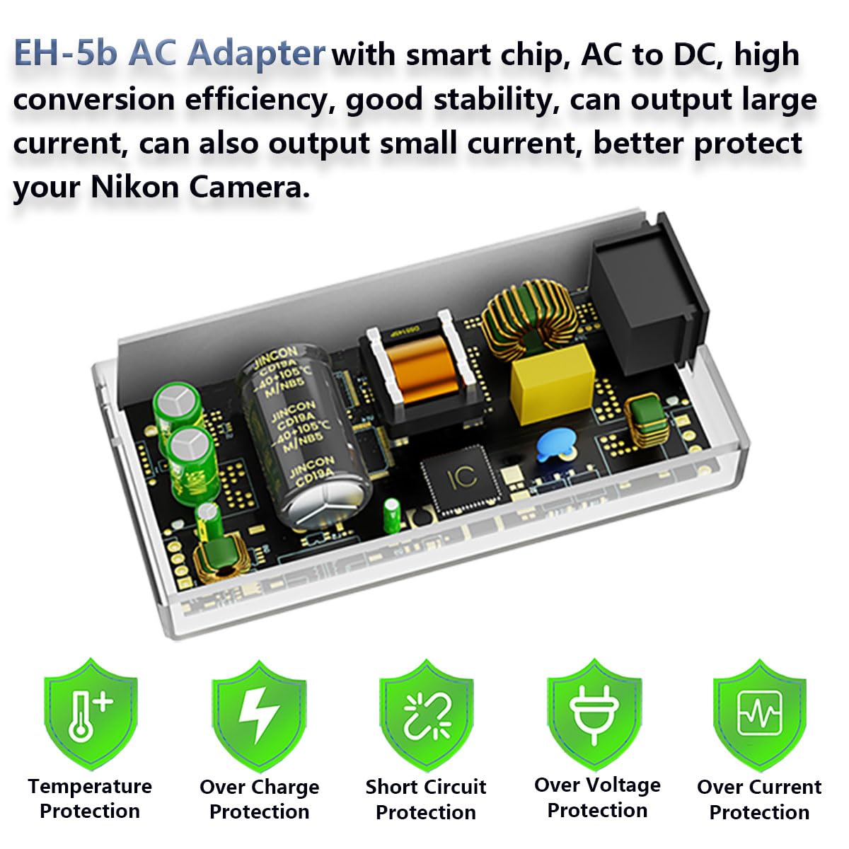 UORLEN EP-5B Power Supply Connector EH-5b AC Adapter EN-EL15c Dummy Battery Kit for Nikon Z5 Z6 Z6II Z7 Z7II Z8 D500 D610 D750 D780 D800 D800e D810 D850 D7000 D7100 D7200 D7500 Cameras