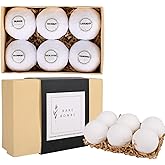 Natural & Organic Bath Bombs with a Variety of Essential Oils, Dye and Paraben Free, Vegan, at Home Spa, Extra Large, Set of 6