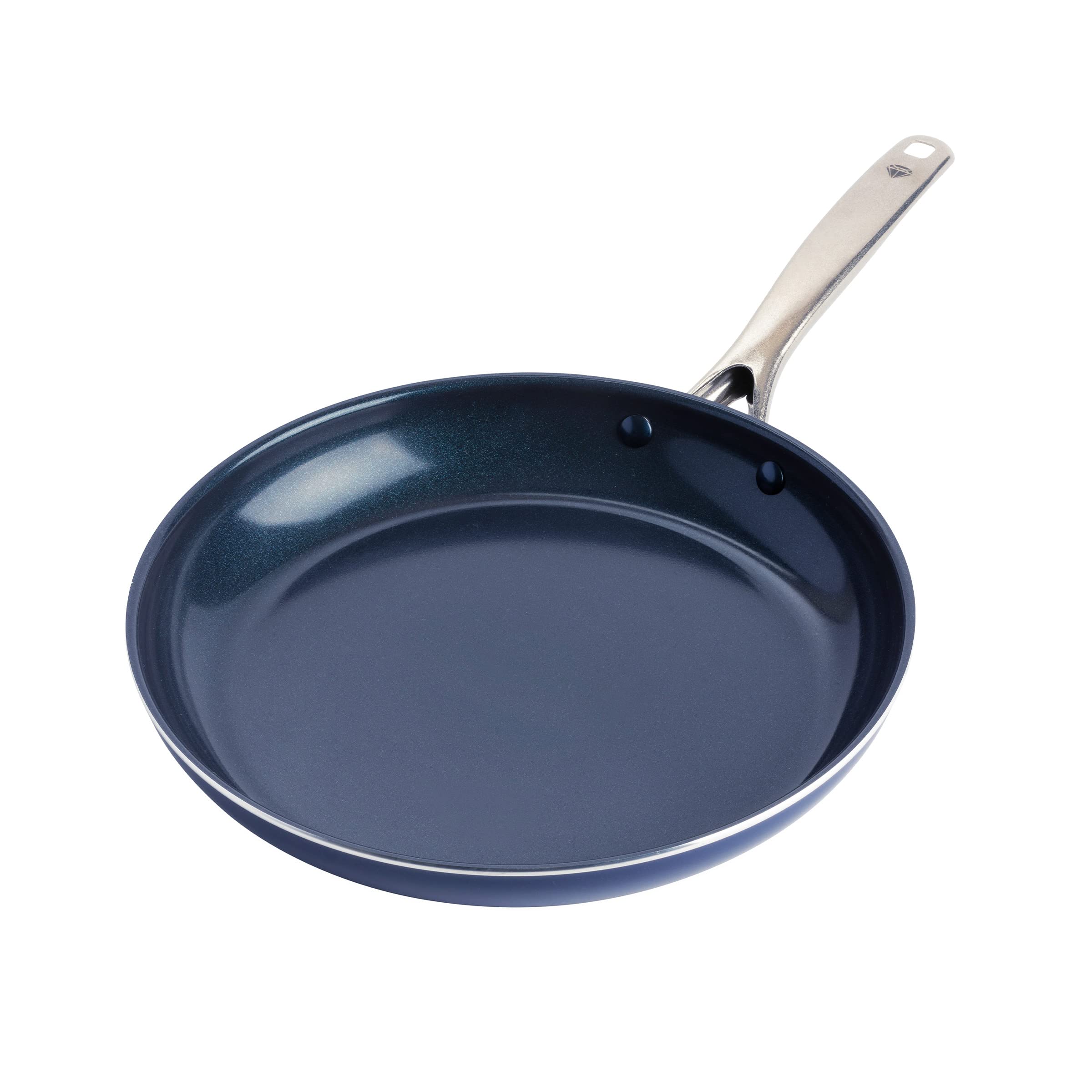Blue Diamond Cookware Diamond Infused Ceramic Nonstick 28cm Frying Pan Skillet, PFAS-Free, Induction, Oven Safe, Blue