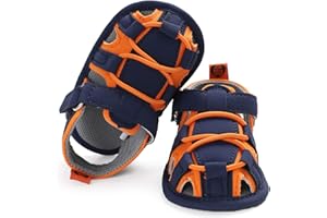 SOFMUO Baby Boys Girls Closed-Toe Sandals Breathable Athletic Soft Sole Anti-Slip Infant Summer Toddler Beach Walking Shoes