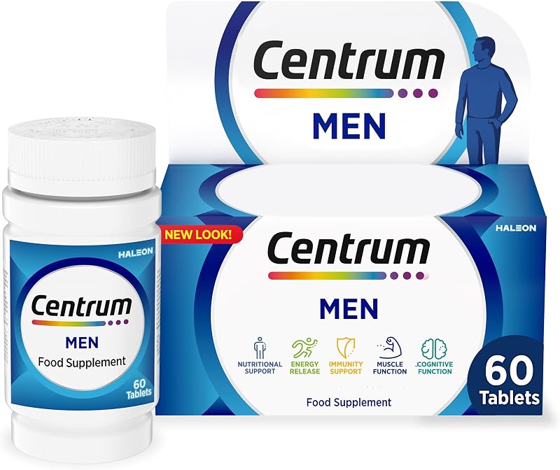 Centrum Men Multivitamin & Minerals 60 Ct | 23 Nutrients Vitamin D C Magnesium