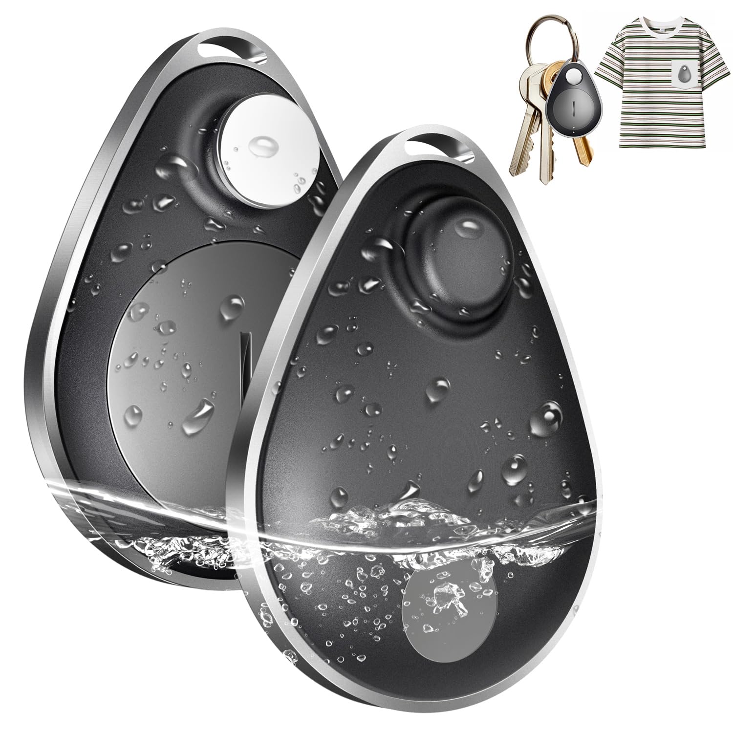 Utag GPS Tracker for Kids,Key Finder Works with Apple Find My (iOS only),Privacy Protection, Lost Mode, Waterproof,Bluetooth Tracker for Children, Seniors, Pets, Backpack (Black),2pcs