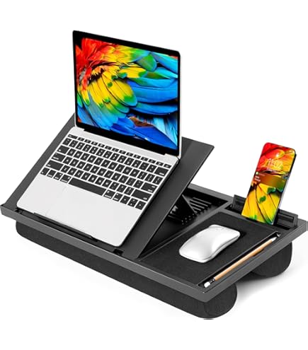 Laptop Stand For Sofa,Portable Lap Laptop Desk With Pillow Cushion, With Anti-Slip Strip & Storage Function, Laptop Desk Built In Slot Mouse Pad Wrist Pad For Computer,Easy To Carry On The - View #7