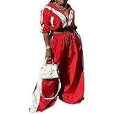 LAJIOJIO Track Suits for Women Set 2 Piece Sweatsuit Long Sleeve Cropped Jacket Wide Leg Pants with Pockets