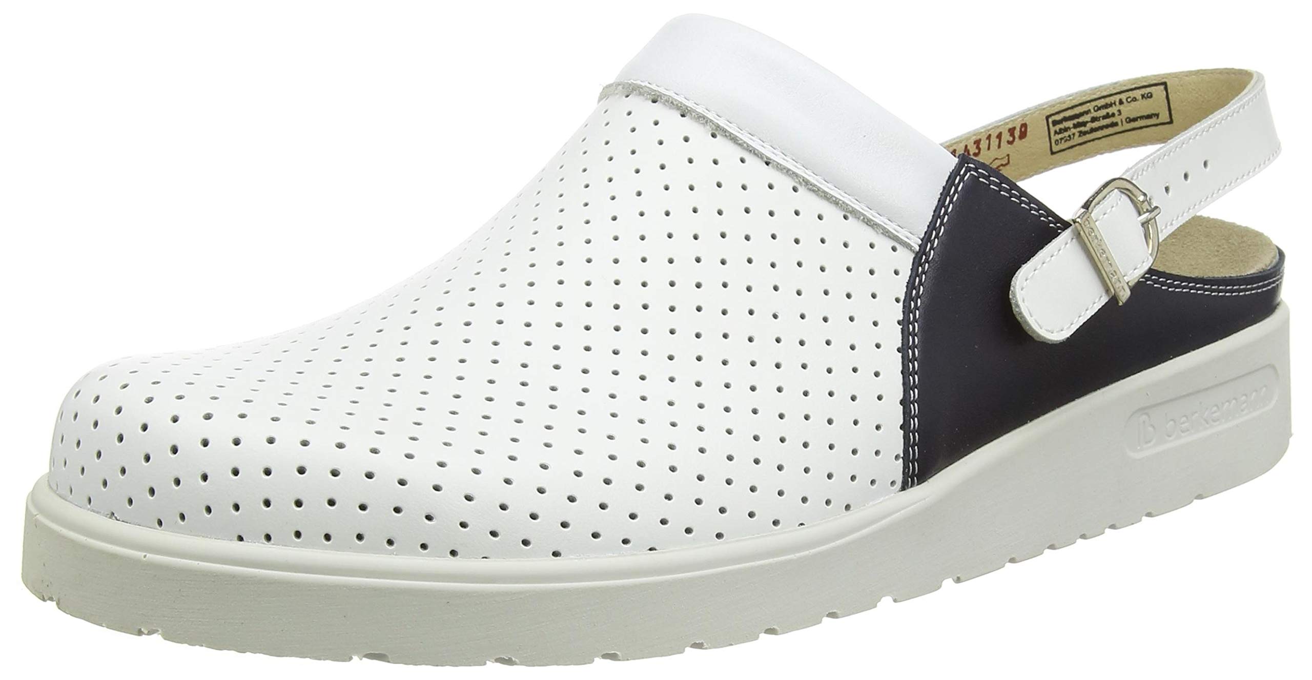 Berkemann Unisex Adults Tec-pro-brage Health Care Professional Shoe, White/Ocean, 12 UK