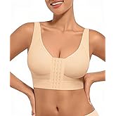 FeelinGirl Minimizer Bras Post Surgery Compression Front Closure Bra Wirefree Mastectomy with Adjustable Straps