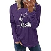 Angerella Women's Casual Loose Fit Pocket Shirts Printed Tops