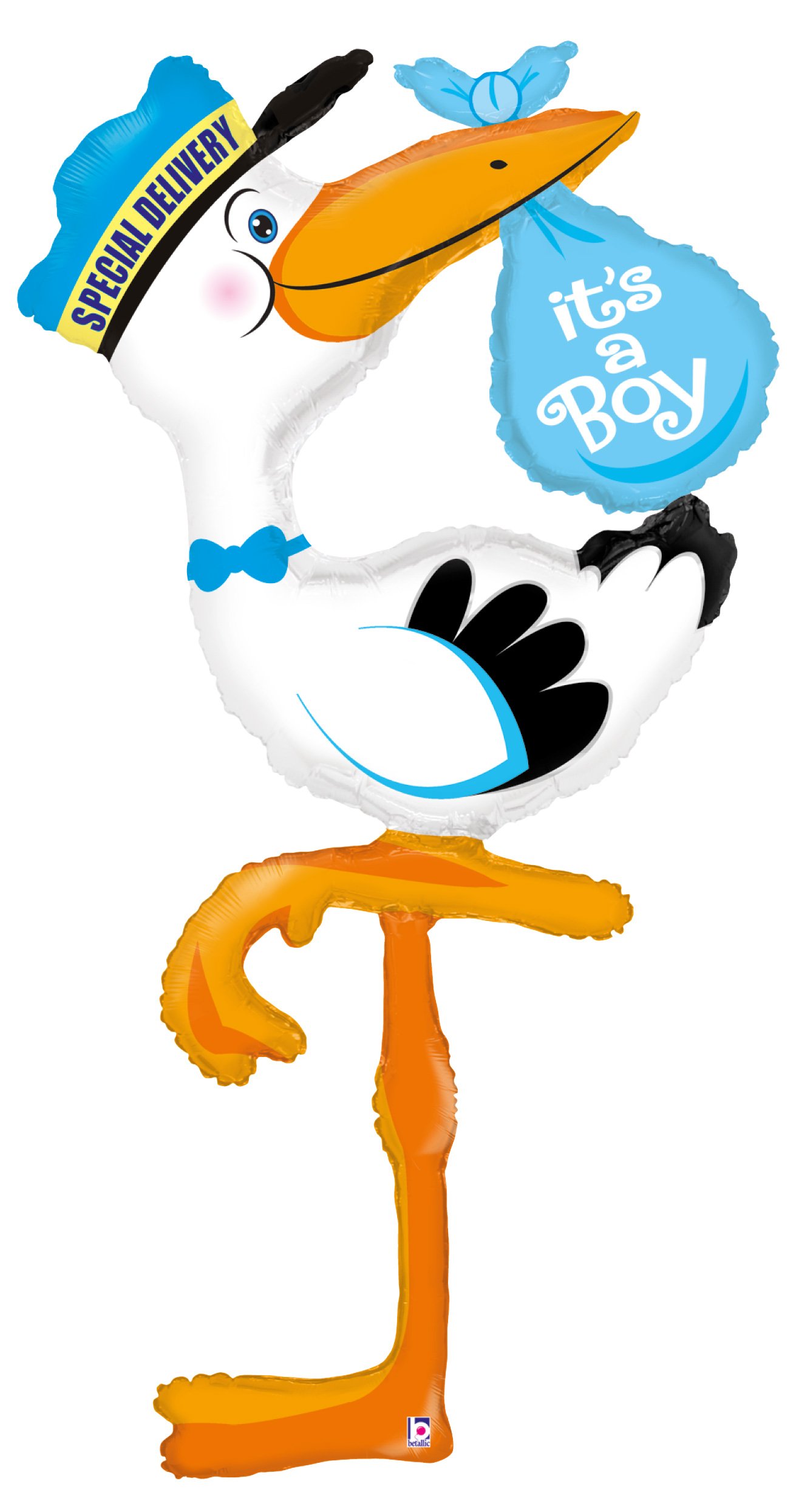 Betallic 5ft Giant Foil Balloon It's a Boy Stork (Blue)