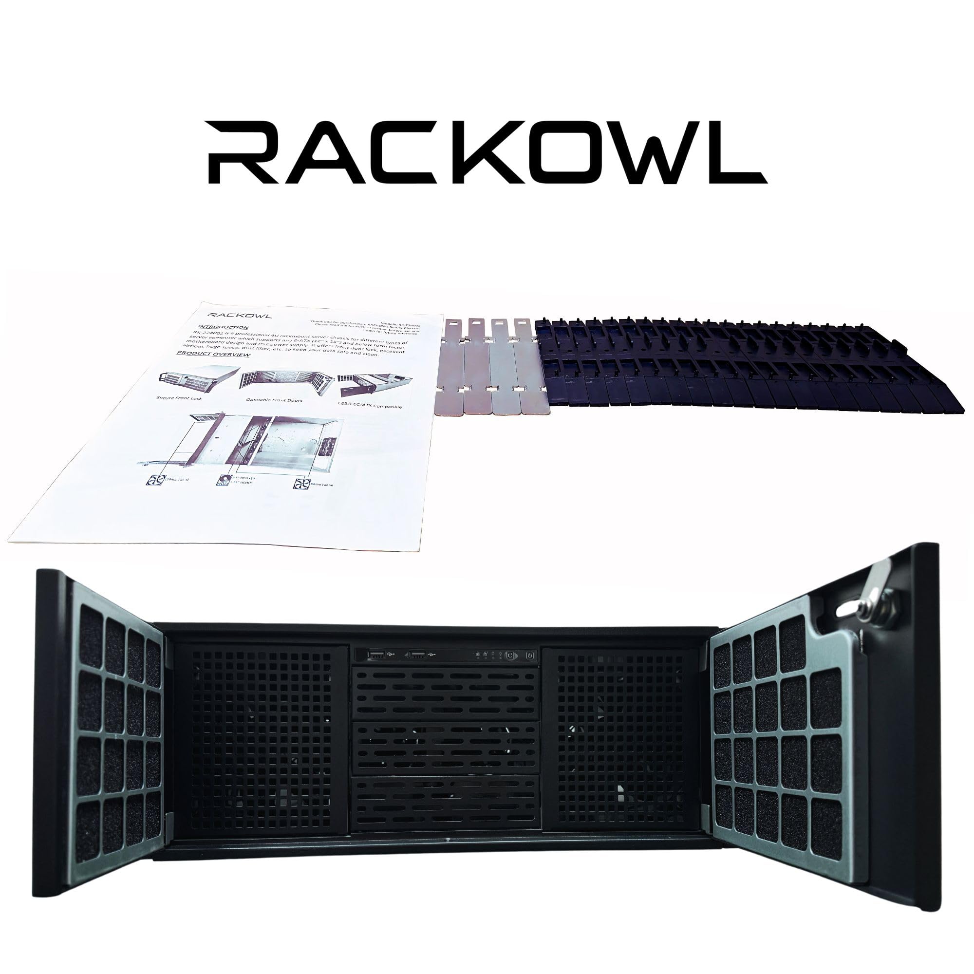 4U Server Chassis, Rackmount Server Case; 13x HDD Bays (10x3.5 & 3x5.25); E-ATX/CEB/EEB/ATX Motherboards; Fan: Front 2X 120mm, Mid 4X 80mm, Rear 2X 80mm; Front Lock, Size:16.8X 7.0X 25.0