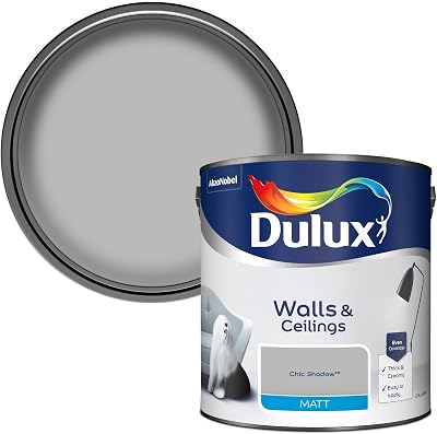 Dulux Matt Emulsion Paint Walls Ceilings Chic Shadow 2.5 Litres