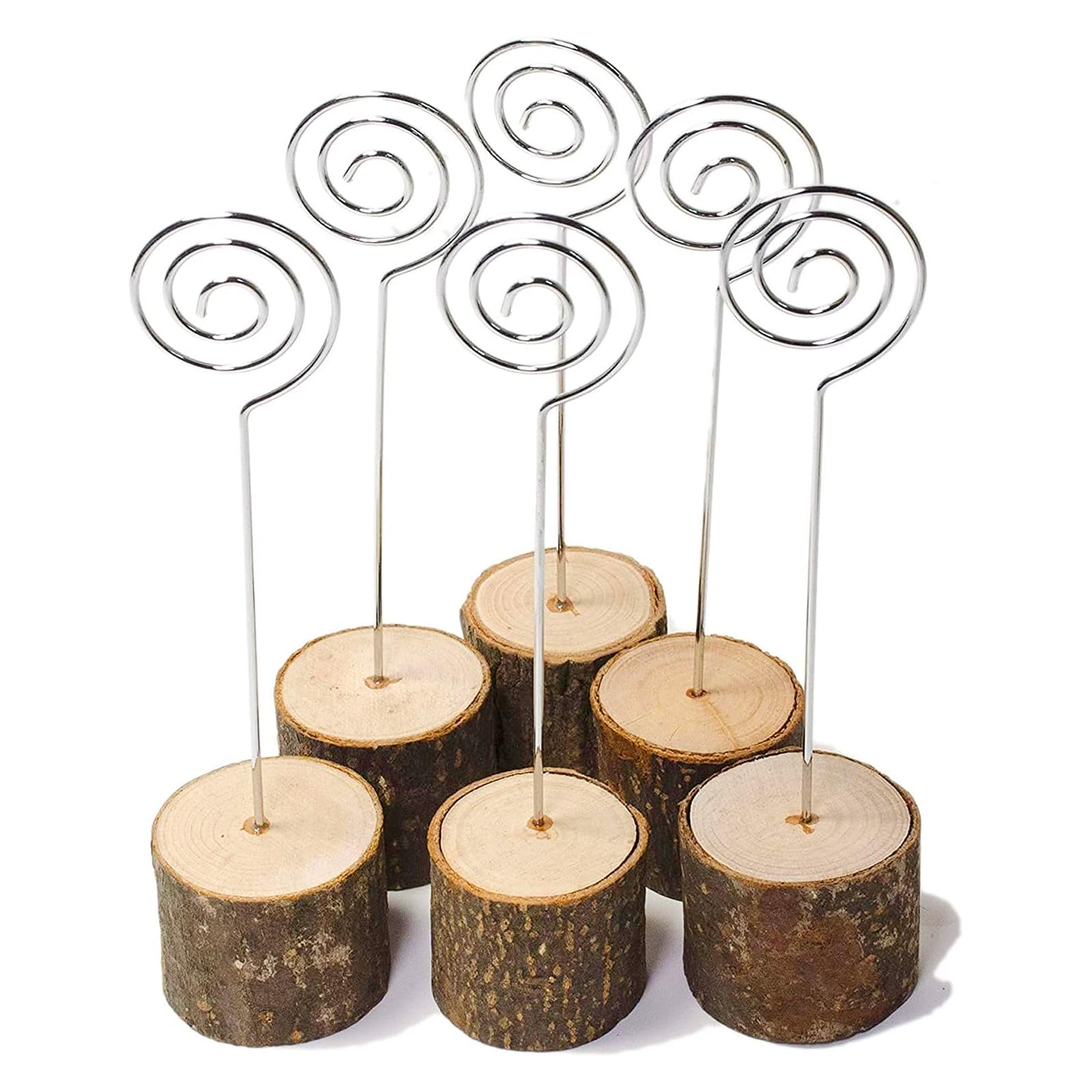 INHEMING 20 pcs Rustic Wood Place Card Holders, Wooden Table Number Holder,Wedding Place Card Holder for Party Tables, Drinks Labelling Cards