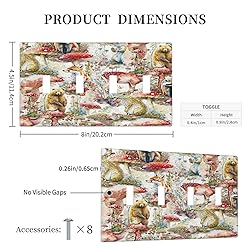 Cartoon Pattern Red Mushroom Quad Toggle Light