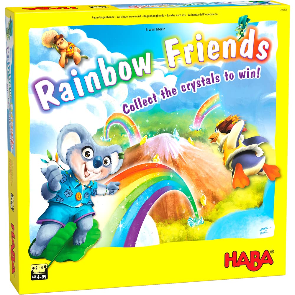 HABA 306175 Rainbow Friends- A wonderful rainbow collection and estimation game for 2 to 4 players, ages 4 years and up. English Version