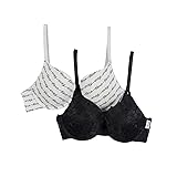 Aeropostale Women's 2-Pack Push Up Bra, Aero Script