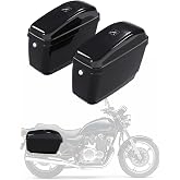 ECOTRIC 45L Motorcycle Hard Saddle Bags W/Lock Compatible with Honda Shadow | Compatible with Harley Davidson Kawasaki Vulcan VN Saddle Bags Trunk; Storage Carrier w/Mounting Kit Plastic