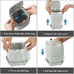 Foraineam 2 Pack Tabletop Trash Can with Pop-up