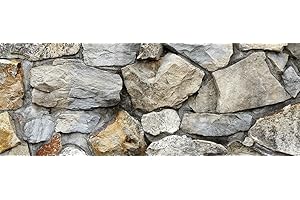BANNERSNSTANDS Silver Medley Rock/HD Stone Aquarium Background 21" x 48" / 55 Gallon/Rocky Fish Tank Background