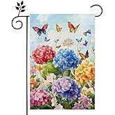 Colorful Hydrangeas Flower Garden Flag Spring Summer Floral Welcome Yard Outdoor Flag Double Sided 12x18 Inch
