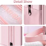 Jsdoin 4 Pcs Clear Travel Toiletry Bag Set Pink PVC Waterproof view 3