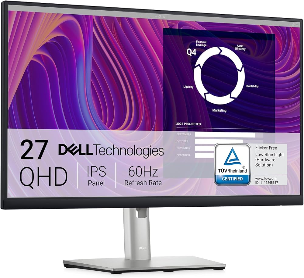 Dell P2723D 27 Inch QHD IPS Monitor 2560x1440 60Hz 5ms 99% sRGB DisplayPort