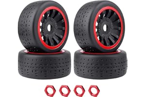 HobbyPark 17mm Hex Pre-Glued 42/100 2.9 Belted Tires and Wheels RC Street Tire with Foam Inserts for 6s High Speed Runs fit for 1/7 Arrma Infraction Felony 6S BLX Limitless 1/8 Typhon 6S 3S (Set of 4)