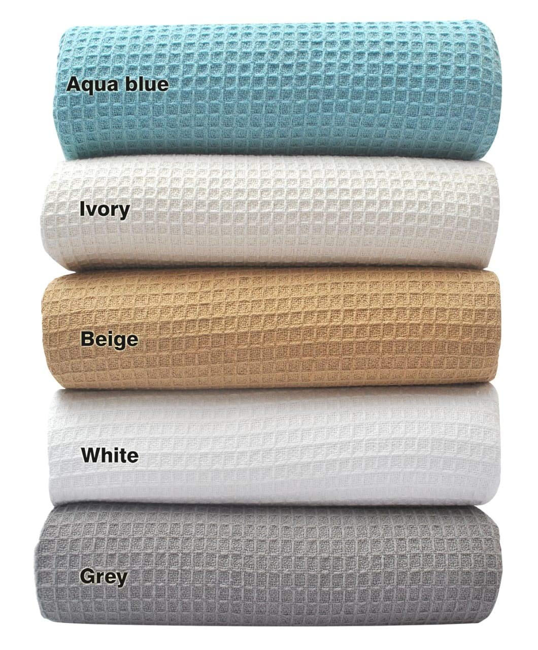 Photo 1 of ***ONLY 1 (WHITE) *** Tex Trend White Waffle Blankets – 100% Cotton Blankets Queen Size – Breathable and Soft for Summer Spring – Suitable for Bed Layering, Sofa and Couch (90”x90”)