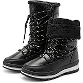 HEAWISH Women’s Winter Snow Boot Fur Lined Mid Calf Warm Boots