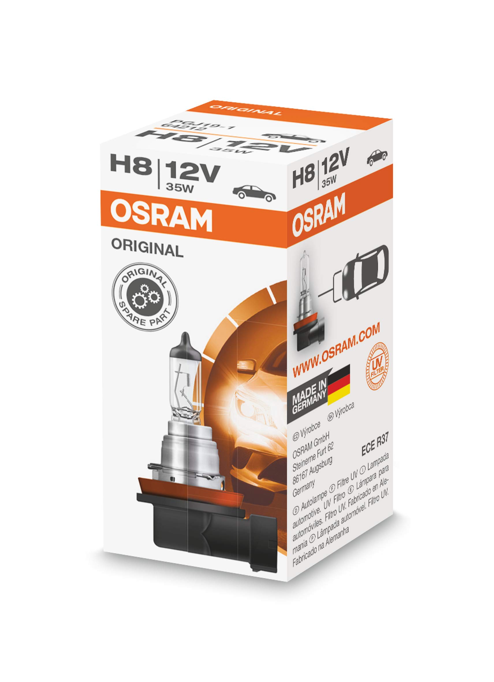 OSRAM Original 12V H8 halogen headlamp bulb 64212 1 piece in folding box โ image 1
