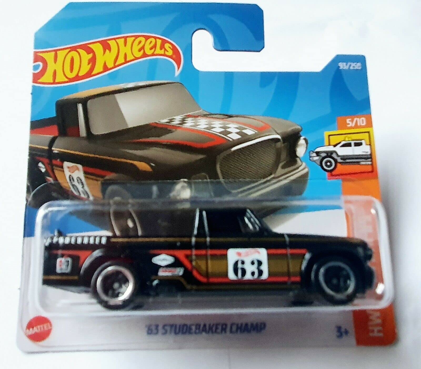 2022 Hot Wheels '63 Studebaker Champ Black 93/250 (Short Card) HCT51