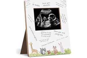 Hatzelou Baby Sonogram Picture Frame, Baby Shower Guest Sign Frame, Baby Shower Games Sign Ultrasonic Photo Frame, Great Gift for Expecting Parents, Pregnancy Milestone Keepsake 4.3 * 5.3 IN Photos