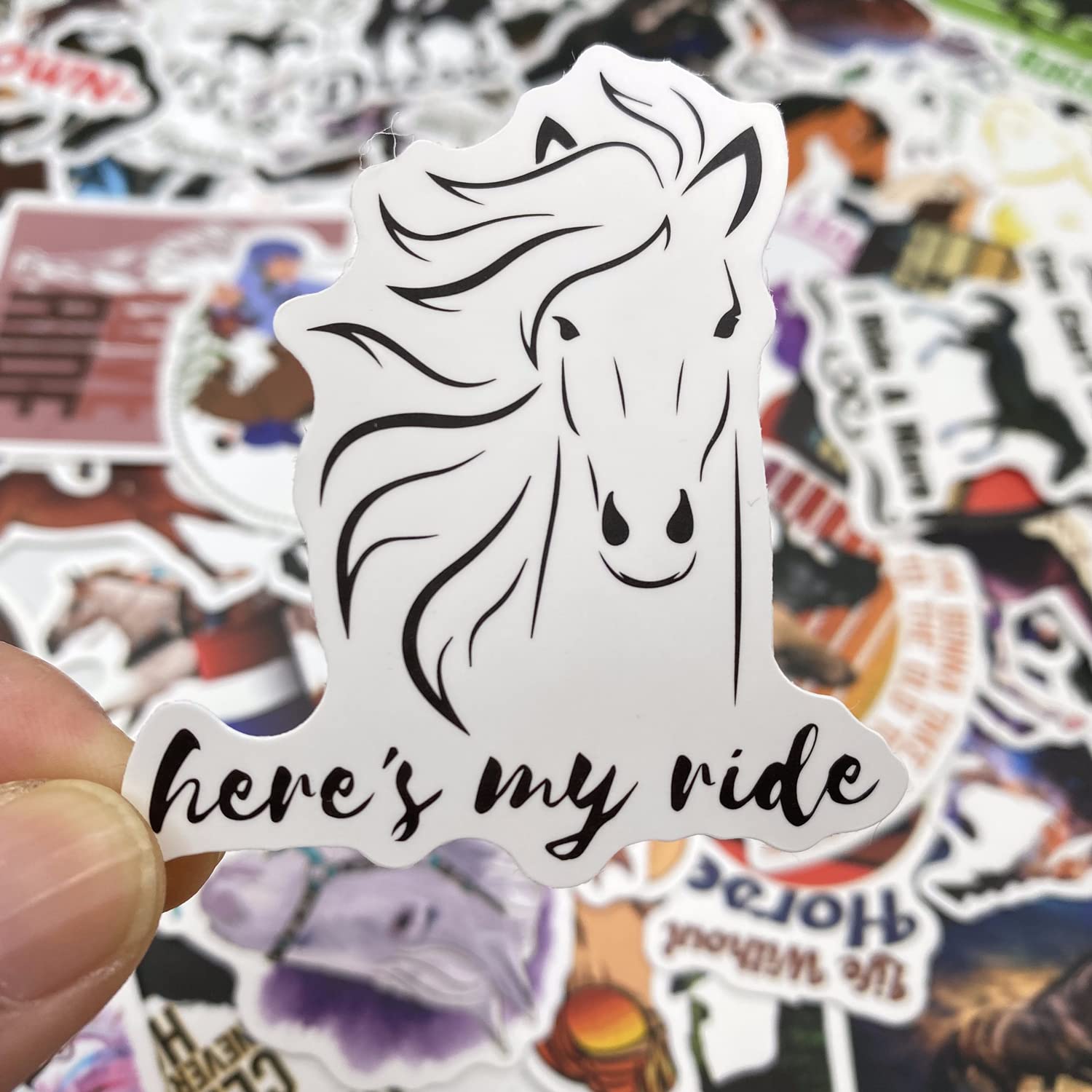 AOWDIAO 100 Pcs Horse Stickers Pack, Waterproof Vinyl Stickers for Water Bottle, Laptop, Horse Party Favors & Gifts for Girls, Women, and Kids