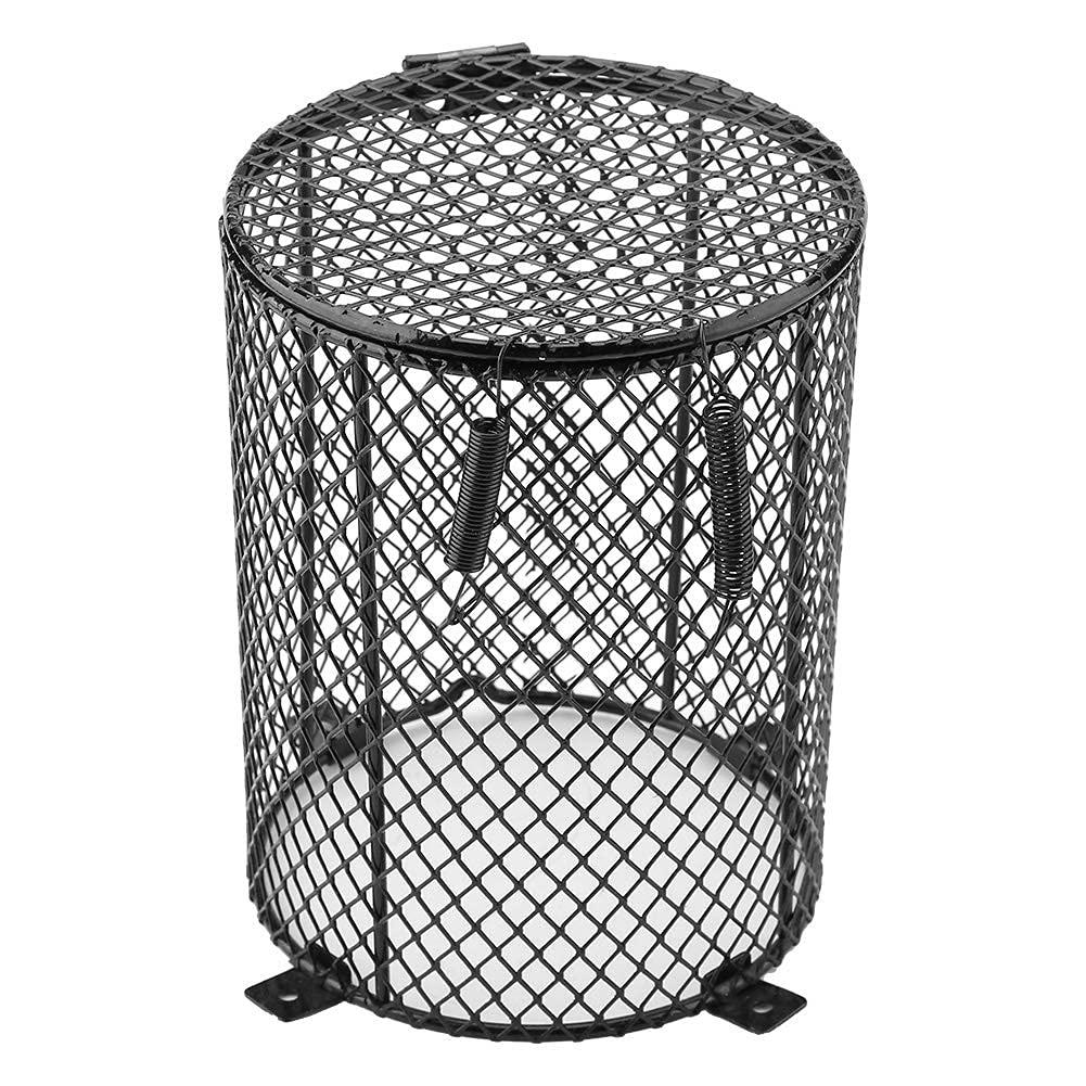 Heater Guard Reptile Anti Scald Lamp Covers Heating Lamp Mesh Cover Square Lampshade Day Night Ceramic Light Bulb Enclosure Cage Protector for Turtle Lizard (Cylinder)