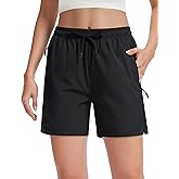 TACVASEN Women's 5" Hiking Shorts Quick Dry Lightweight UPF 50+ Athletic Shorts with Pockets Summer Golf Casul Workout