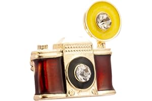 A N KINGPiiN Retro Camera with Flash Bulb Photographers Lapel Pin Badge Gift Party Shirt Collar,Costume Pin Accessories for Men Brooch