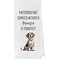 Geqtt Funny Beagle Dish Towels - Beagle Gifts Decorative Waffle Weave Kitchen Towels, Hand Towel, Tea Towel (16×24 Inches)