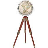 Eaton III 16" Diameter, National Geographic floor-standing globes is a beautiful home d&eacute;cor piece and hands-on reference guide for geography. This stylish globe with updated cartography will be the center piece for any room in your home or office. Also, the adjustable tripod stand allows for the globe to be displayed at a height that will make your viewing the most comfortable and easily adapting to different locaitons in your room. Thousands of place names give an accurate view of contemporary political boundaries. Raised relief helps distinguish topographic features around the world. Its antique brass plated gyro-matic meridian and hardware perfectly match the walnut stained hardwood legs and add to the look of this handsome tripod stand.