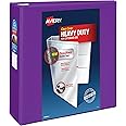 Avery Heavy-Duty View 3 Ring Binder, 4 Inch One Touch EZD Rings, 4.5 Inch Spine, 1 Purple Binder (79813)