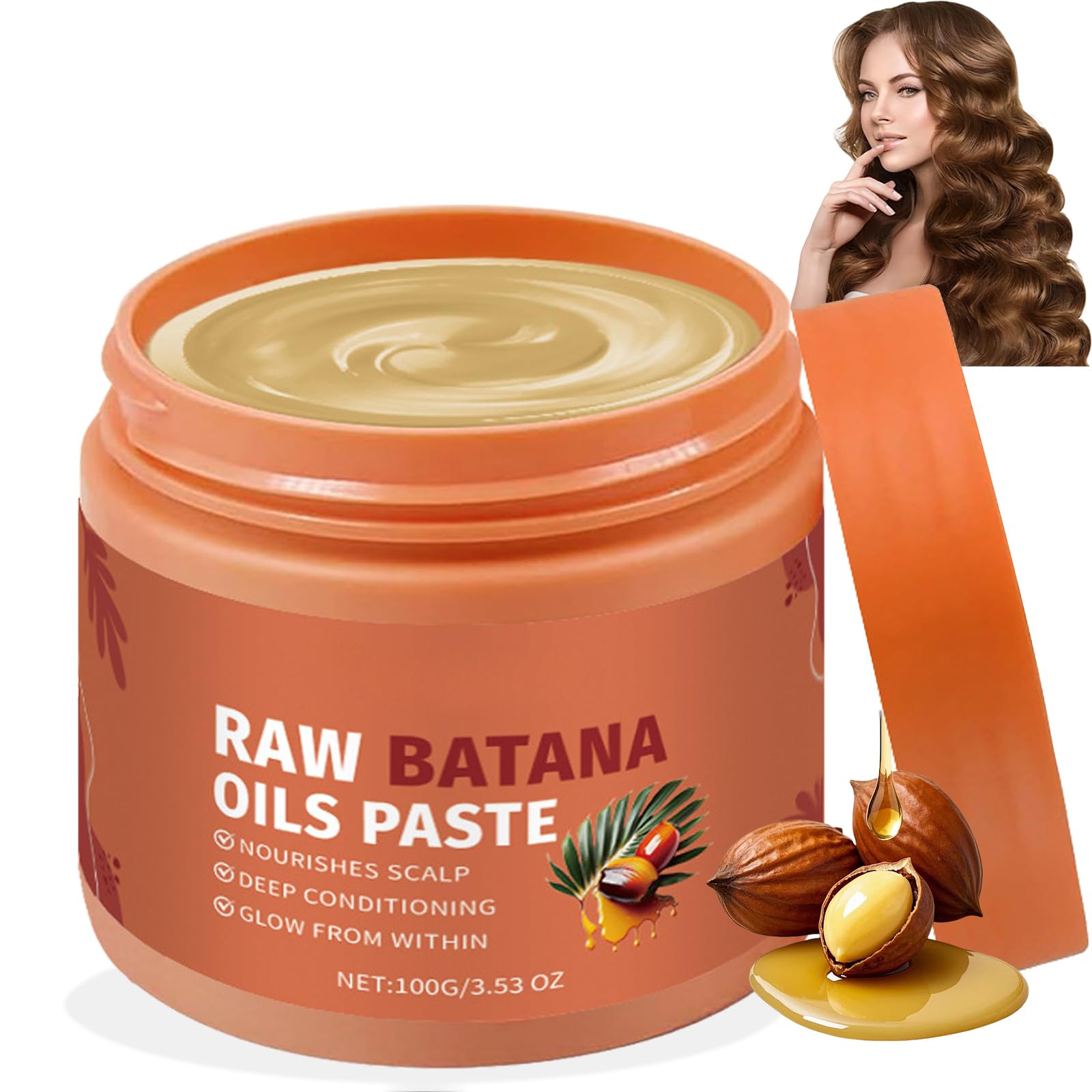Batana Oil Paste – Pure Virgin Raw Oil for Hair Growth, 4-in-1 Liquid Treatment with Rosemary. Strengthens, Thickens & Nourishes Hair Naturally. Ideal for Men & Women
