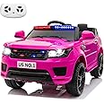 Police Cars for Kids Electric Car TOBBI 12V Childrens Powered Ride Ons for Toddlers Cop Cars with Parental Remote Control, Siren, Flashing Lights, Music, Rose Red