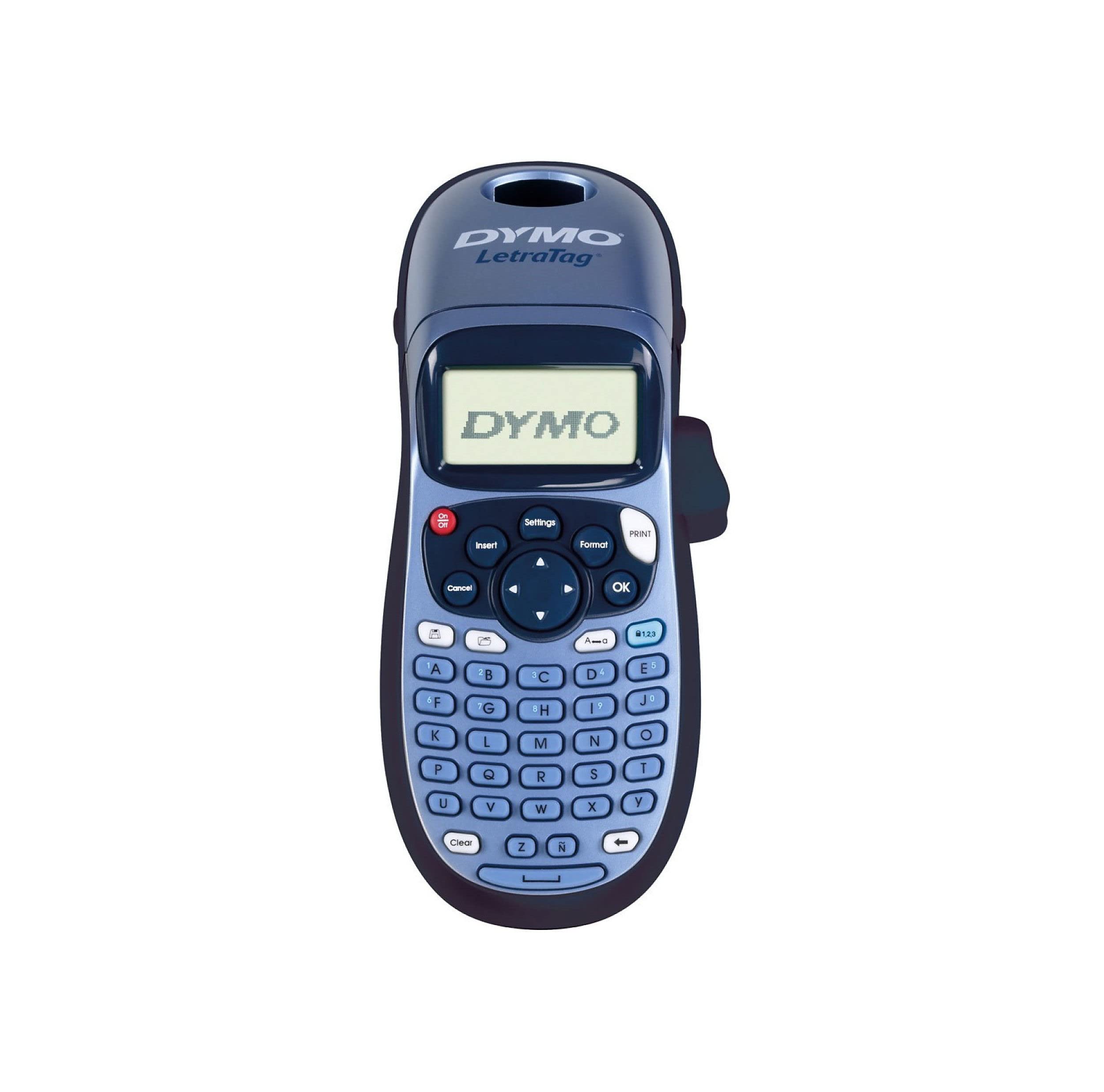 Dymo S0883990 LetraTag Handheld Label Maker, ABC Keyboard Label Printer with Easy-to-Use, 13 Character LCD Screen, for Home or Office, Blue, LT-100H, Uk Version