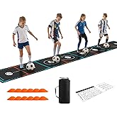 MUKESKY Soccer Training Mat with Integrated Ladder & Cones | 4-in-1 Football Footwork Agility Trainer for Team Practice | Non-Slip Speed & Ball Control Exercise Mat