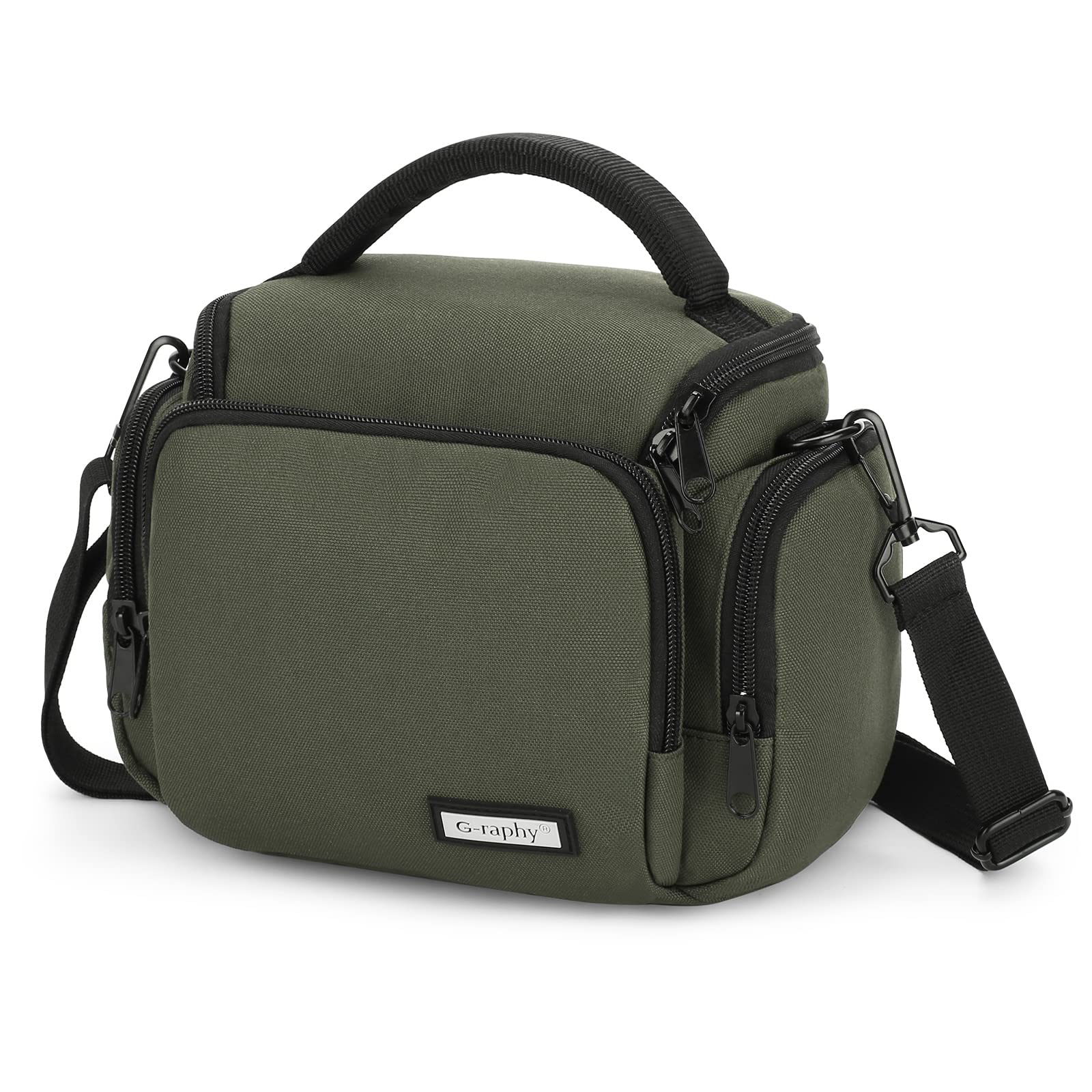 BAIGIO Camera Bag for DSLR SLR, Camera Case Waterproof, Cross Body Bag, Sling Bag with Adjustable Shoulder Strap Compatible with Canon, Sony, Nikon, Panasonic and More(Moss Green)