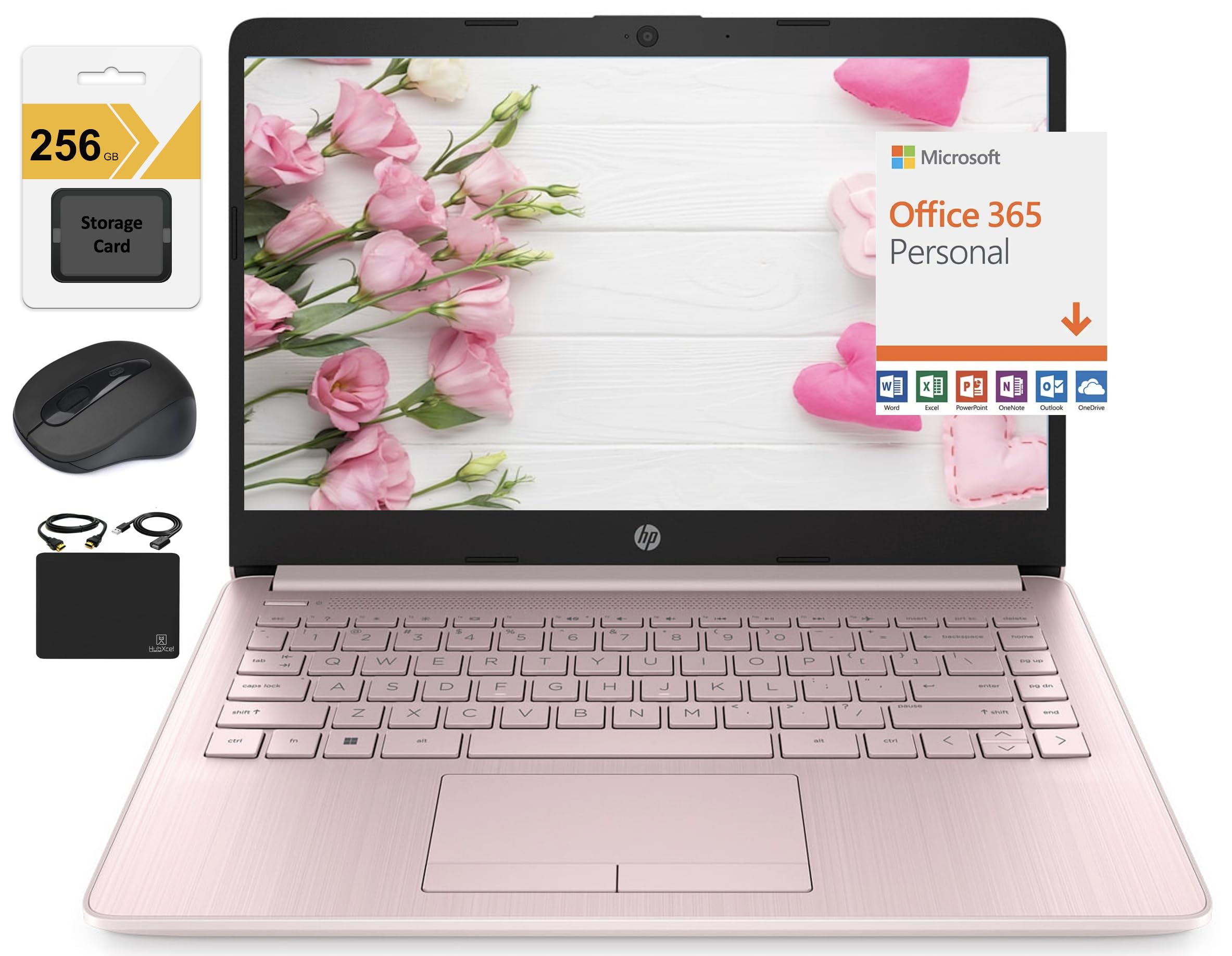 HP New 14" HD Ultra Light Thin Laptop, Quad-Core