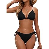 BMJL Womens Bikini Sets Triangle Sexy Swimsuit Color Block String Two Piece Bathing Suit 2025
